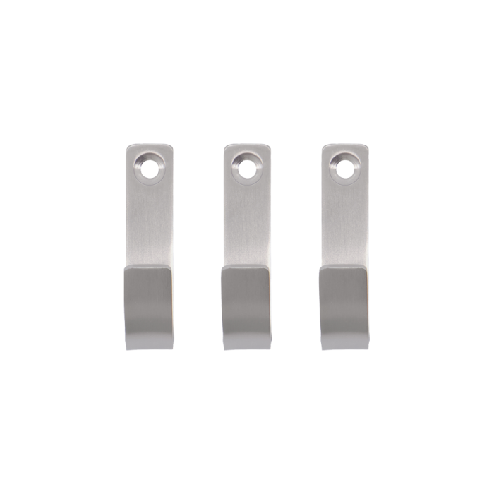 Meraki Knage i børstet stål med sølvfinish 3-pak
