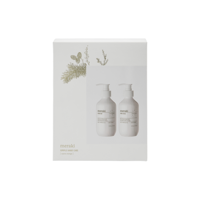Meraki Gaveæske Warm orange winter moment med håndsæbe og håndlotion