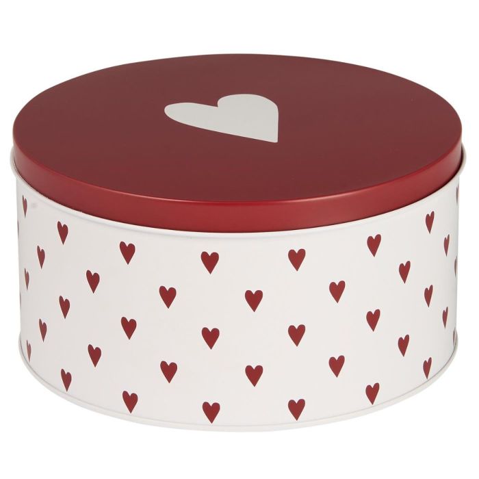 Kagedåse m/hjerter rund
