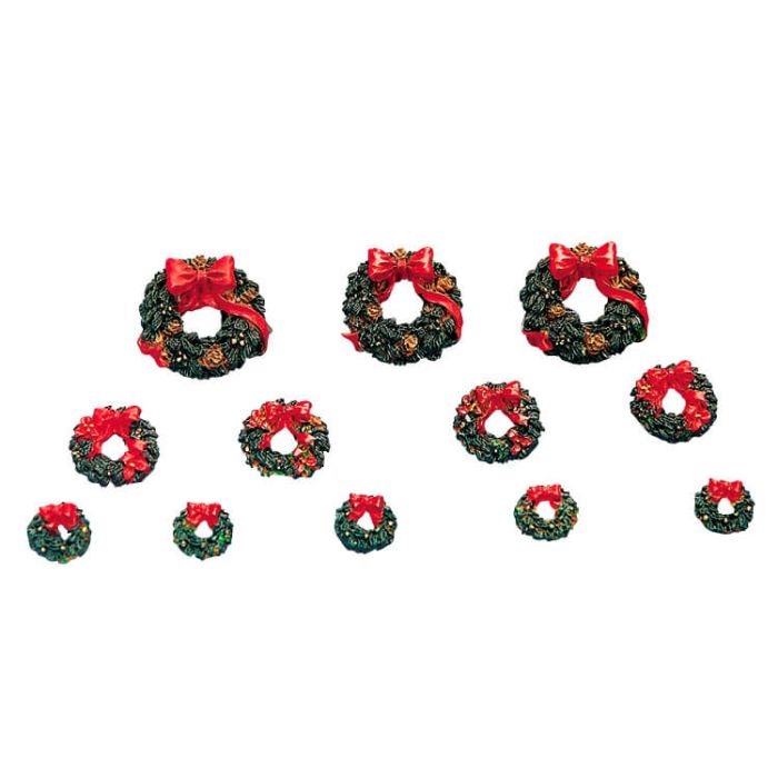 Wreaths With Red Bow Set Of 12