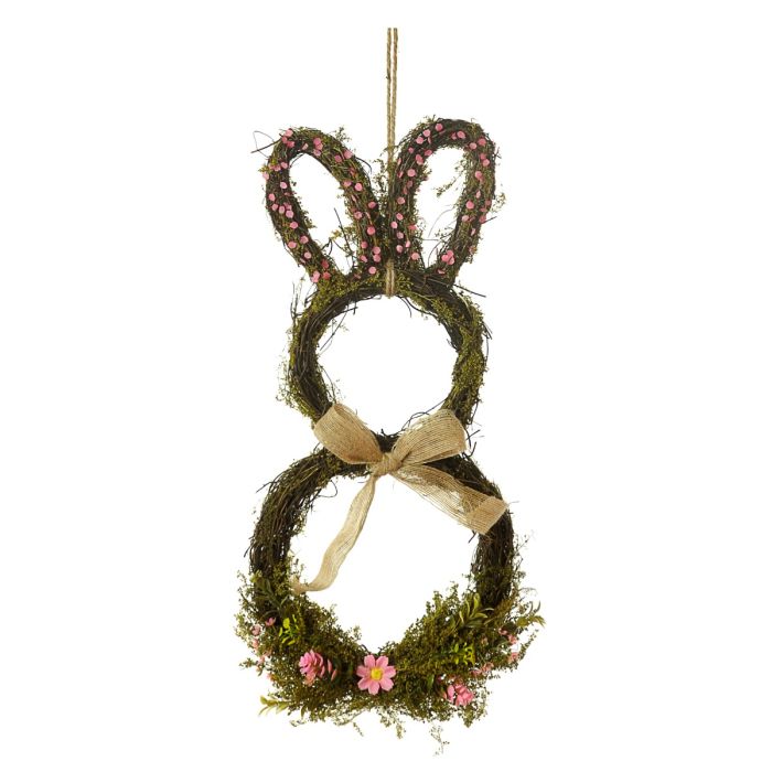 Forårskanin med blomster 49 cm høj