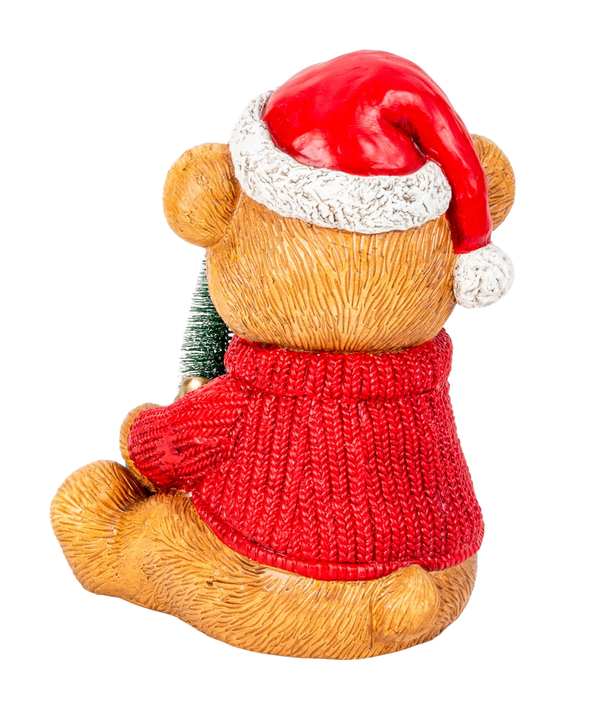 Julebamse siddende med ryggen til