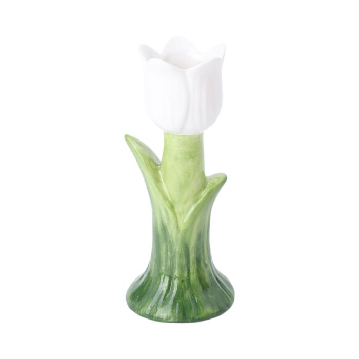 Tulipanvase 17 cm høj hvid