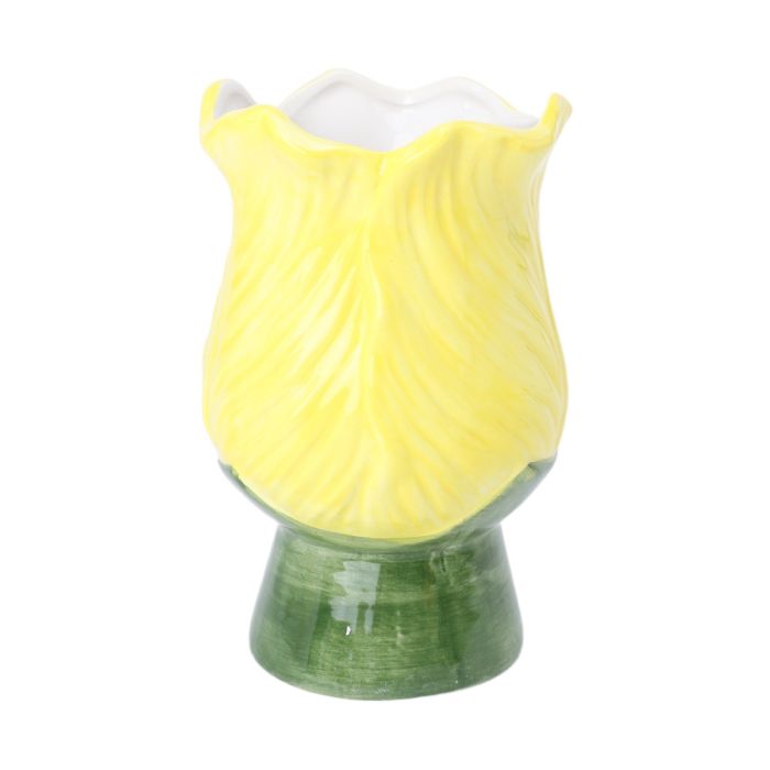 Tulipanblomstvase 17 cm høj gul
