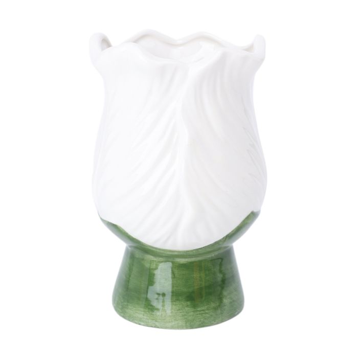 Tulipanblomstvase 17 cm høj hvid