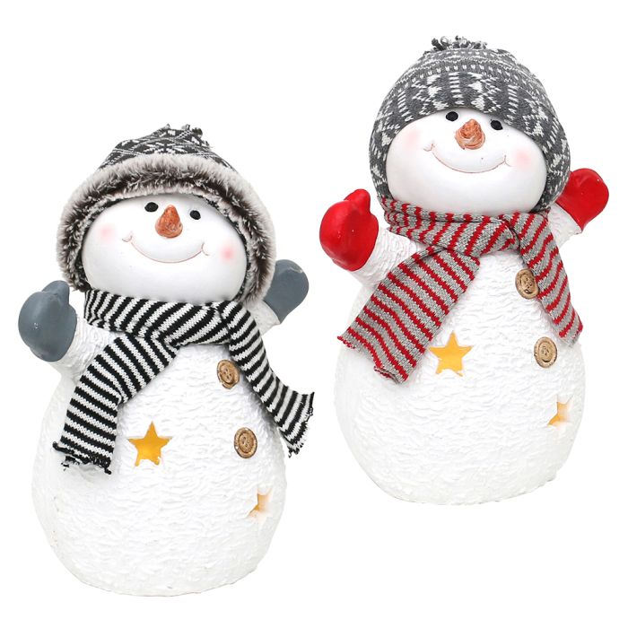 Glad snemand med lys