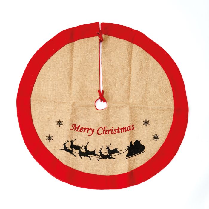 Juletræstæppe med julemandens kane