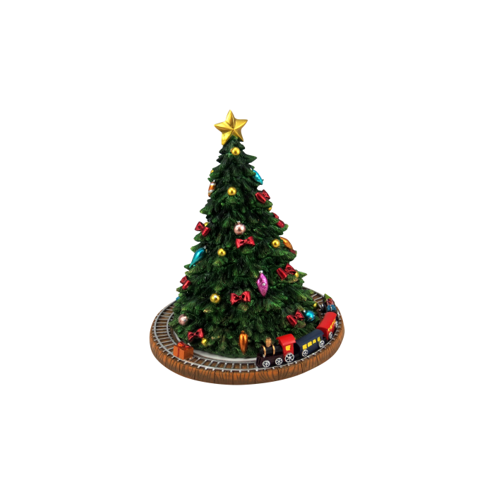 Spilledåse Juletræ med tog