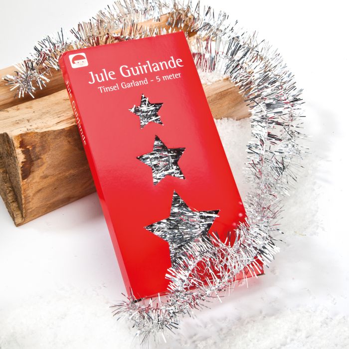 Sølvfarvet guirlande lille