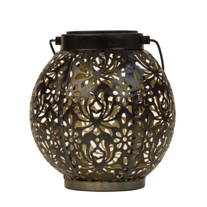 Solcellelampe med blomster