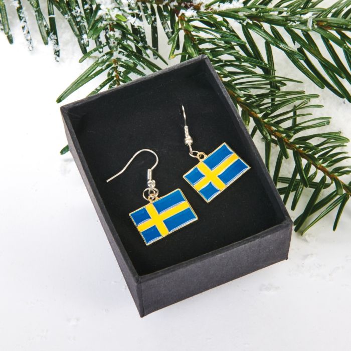 Øreringe med det svenske flag