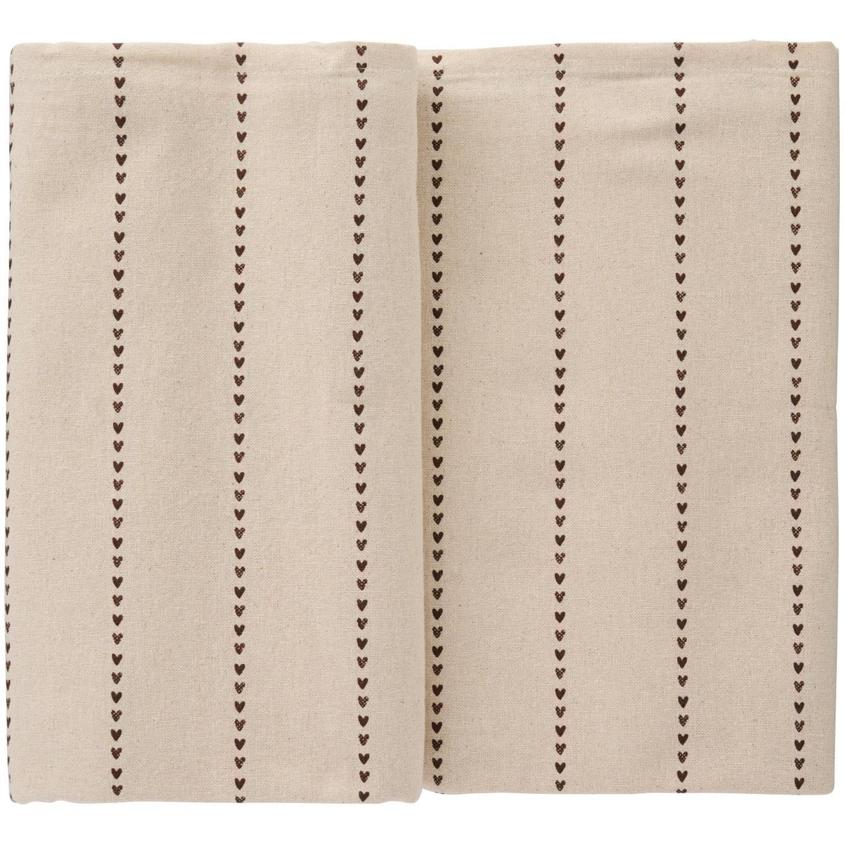 Dug Valentina med brune hjerter på stribe 150 cm x 250 cm