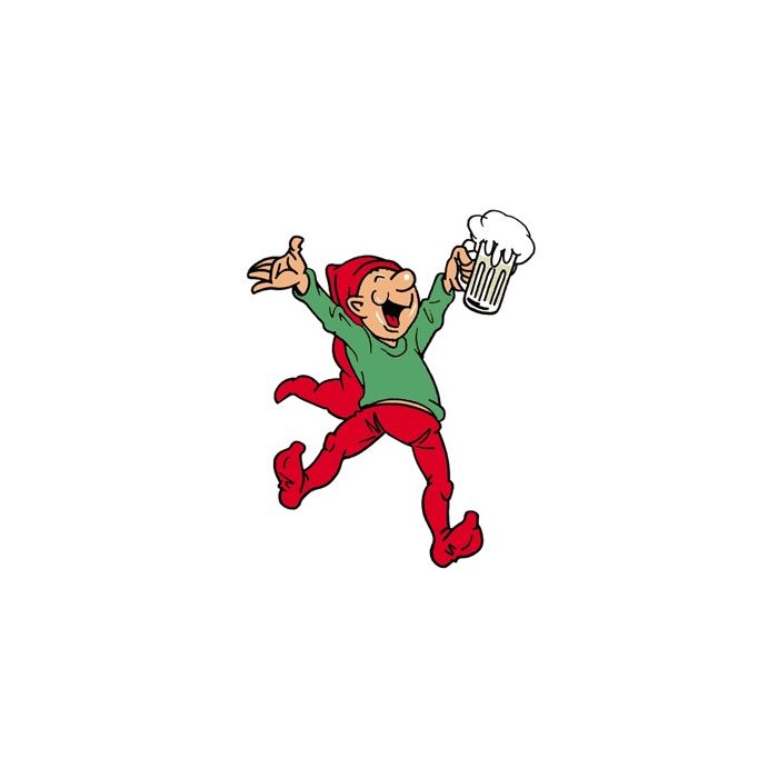 Brammingnisse i træ med ølkrus 40 cm høj