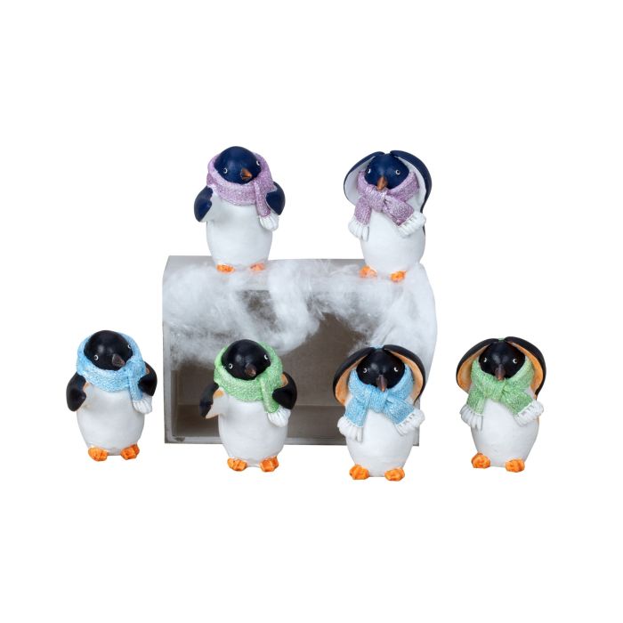 Pingvin med halstørklæde 8 cm højt