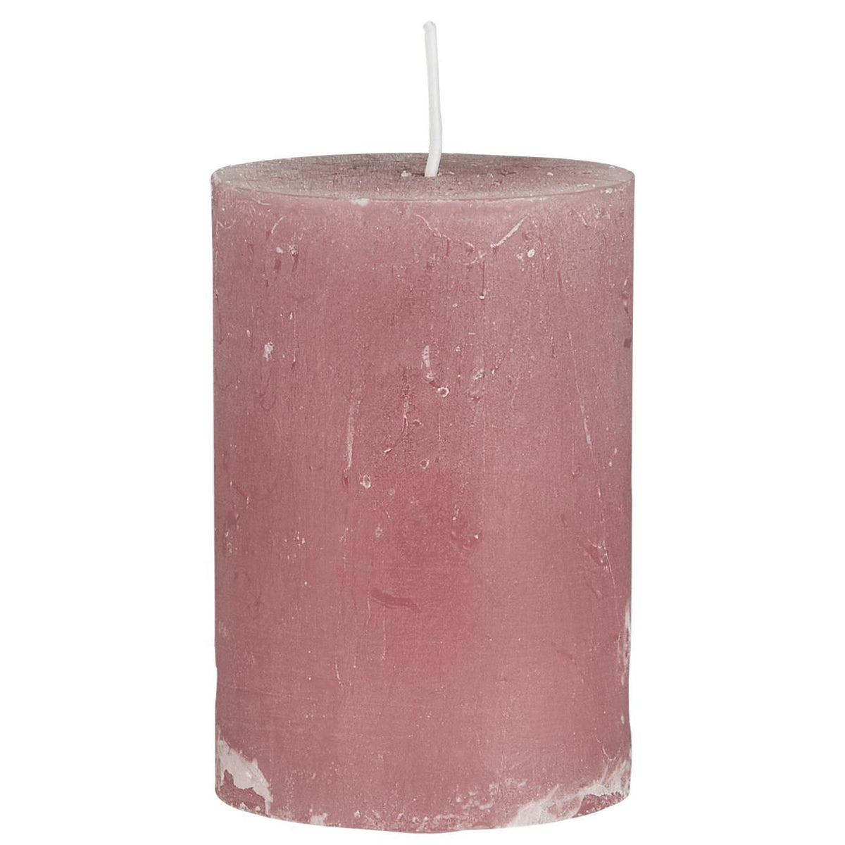 Rustikt bloklys rosa malva 10 cm højt fra Ib Laursen