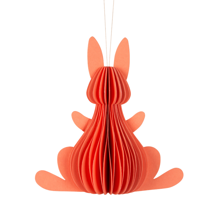 Påskehare i papir rosa 7,5 cm