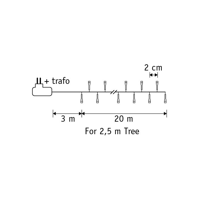 Lyskæde Snake light 1000 LED klassisk hvid 20 m