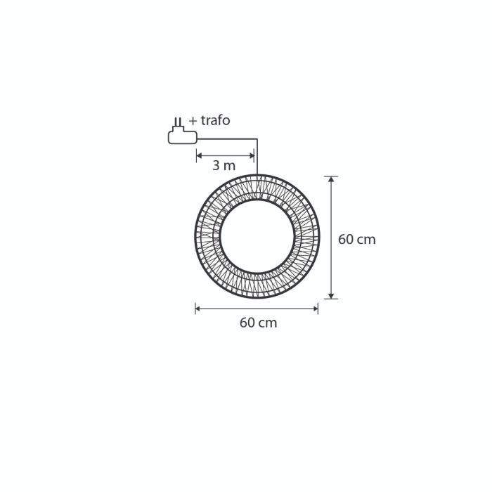 Lyskrans med 4000 lys 60 cm i diameter