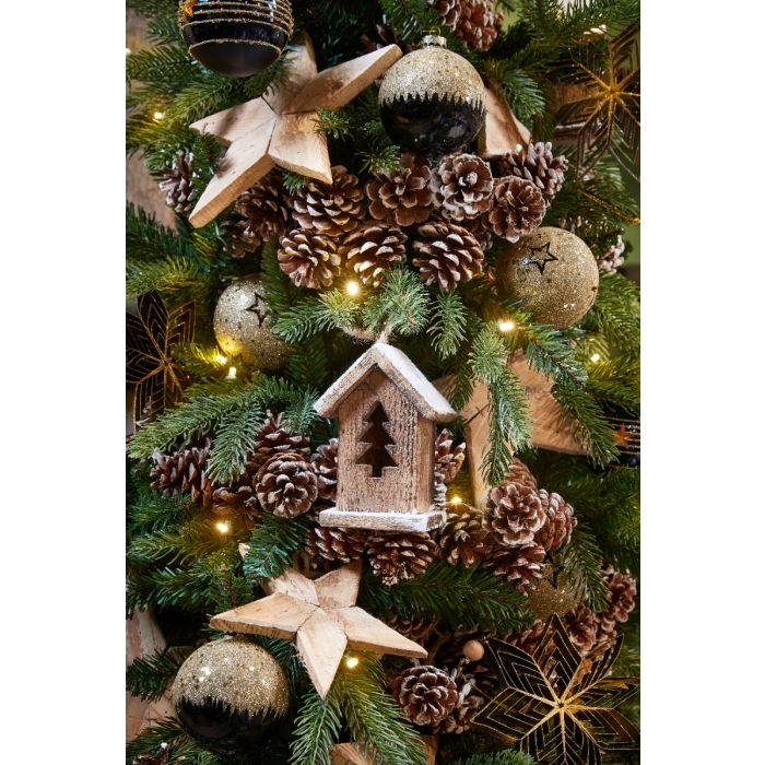 Håndlavet stjerne 10 cm høj sort