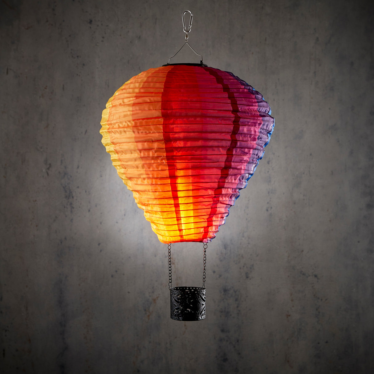 Luftballon med LED-flamme og solceller 58 cm høj