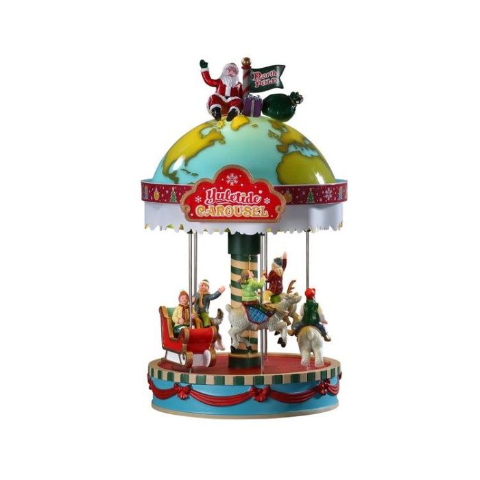 Yuletide Carousel med bevægelse, lys og lyd fra Lemax Carnival serien.