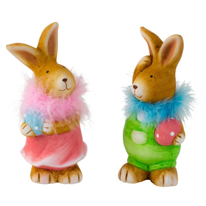 Stor påskehare med fjerkrans