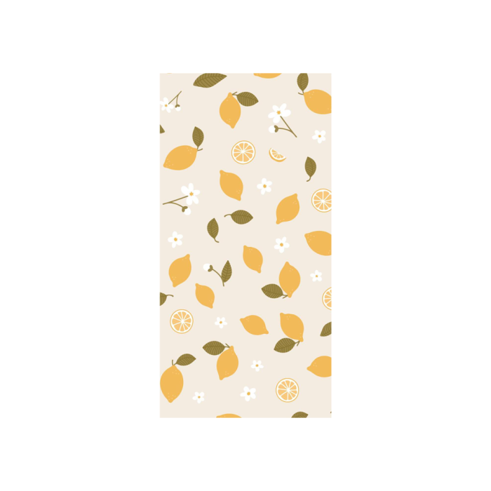 Papirserviet med gule citroner og hvide blomster fra Ib Laursen