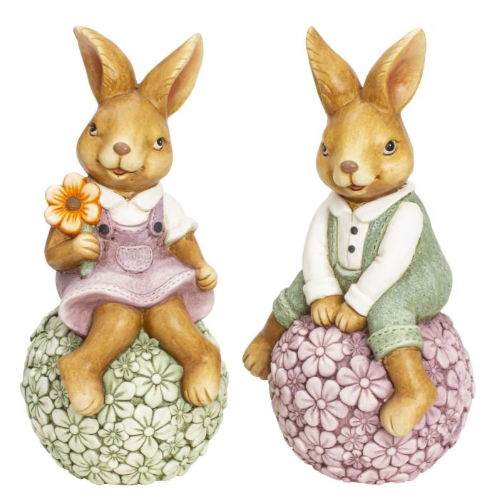 Påskehare på blomsterkugle