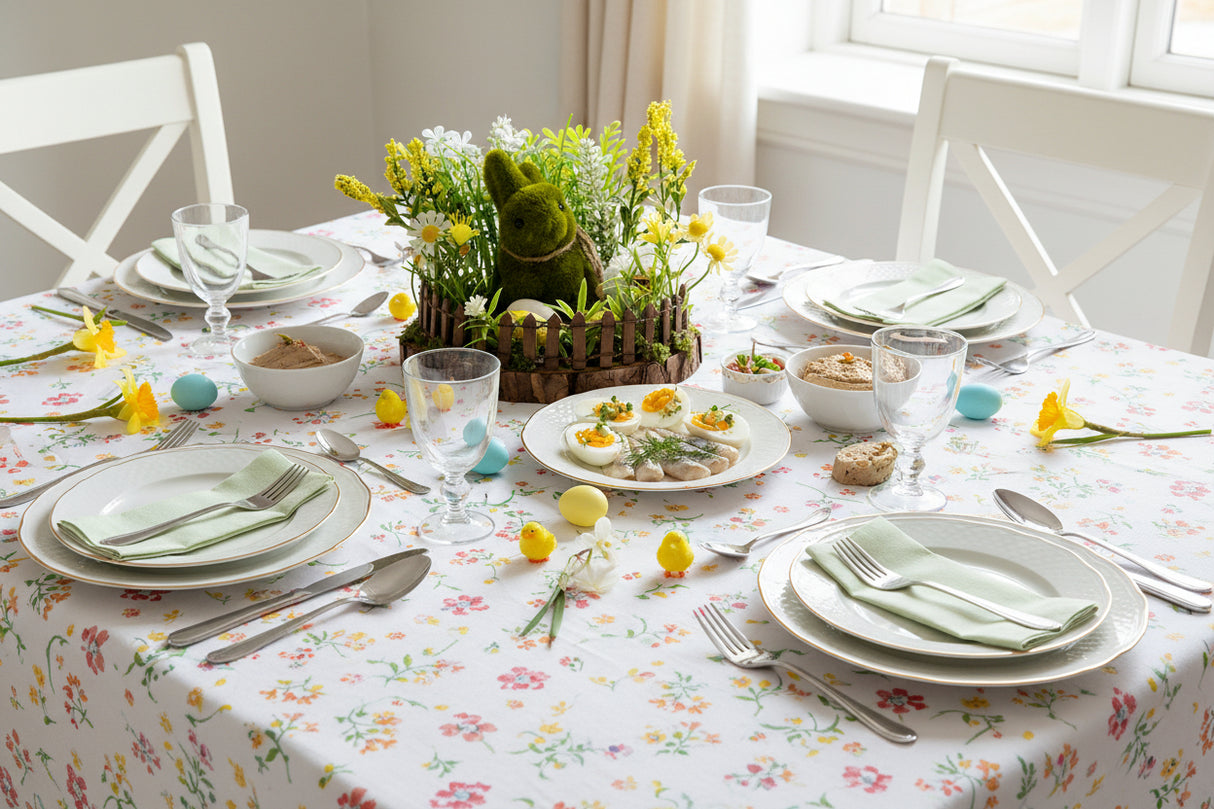 Påskedekoration på påskebordet