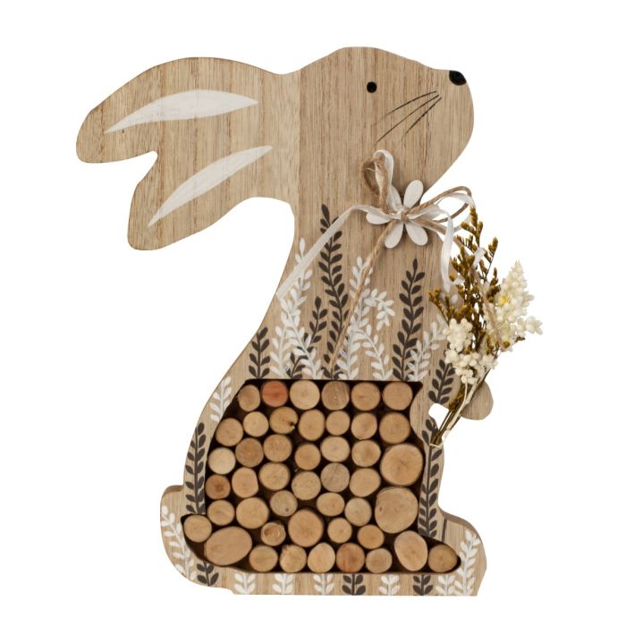 Påskehare med træmosaik 25 cm høj