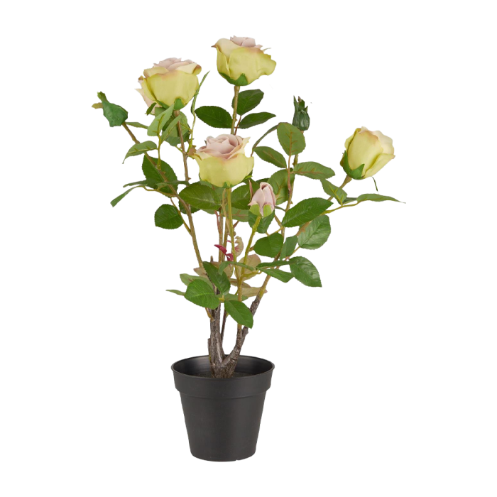 Kunstig rose i rosa i potte fra Ib Laursen