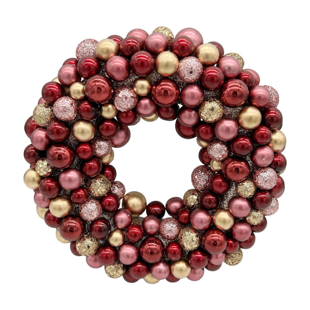 Berry krans rød, guld og rosa 25 cm i dia til ophængning
