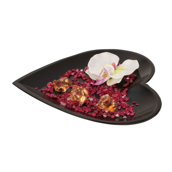 Dekorationsfad hjerteformet sort 20 cm bred