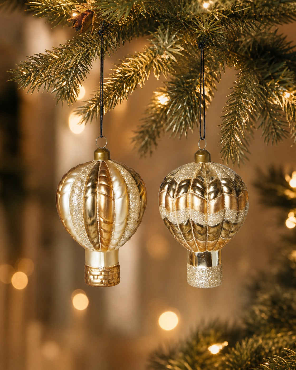 Luftballon guld grøn glitter