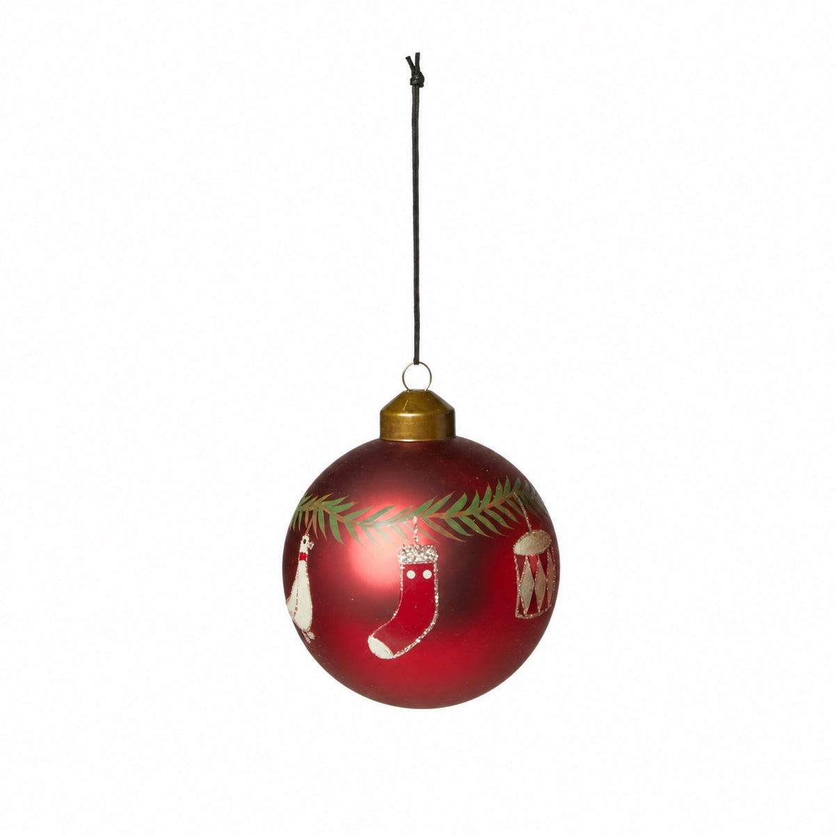 Julekugle med julemotiver rød
