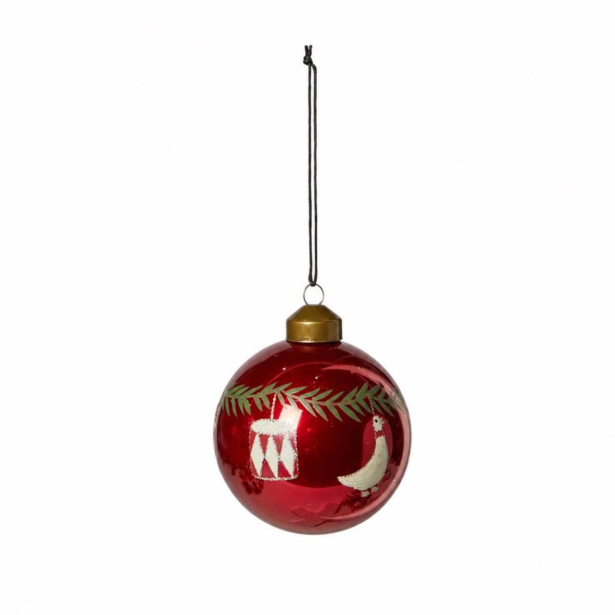 Julekugle med julemotiver rød