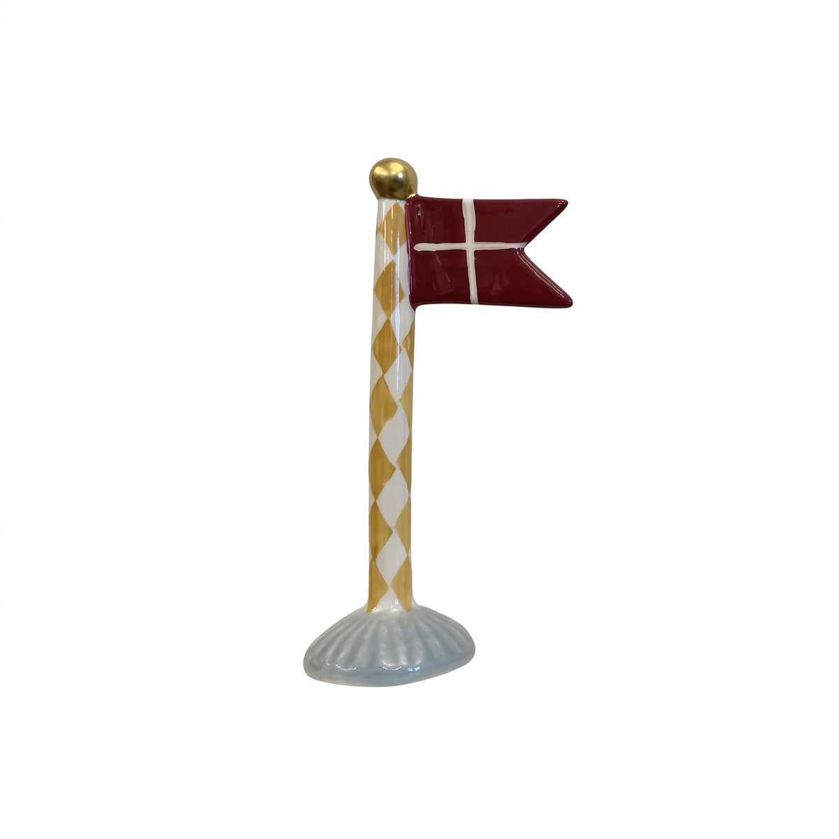 Flagstang med spidsflag 14 cm højt harlekin
