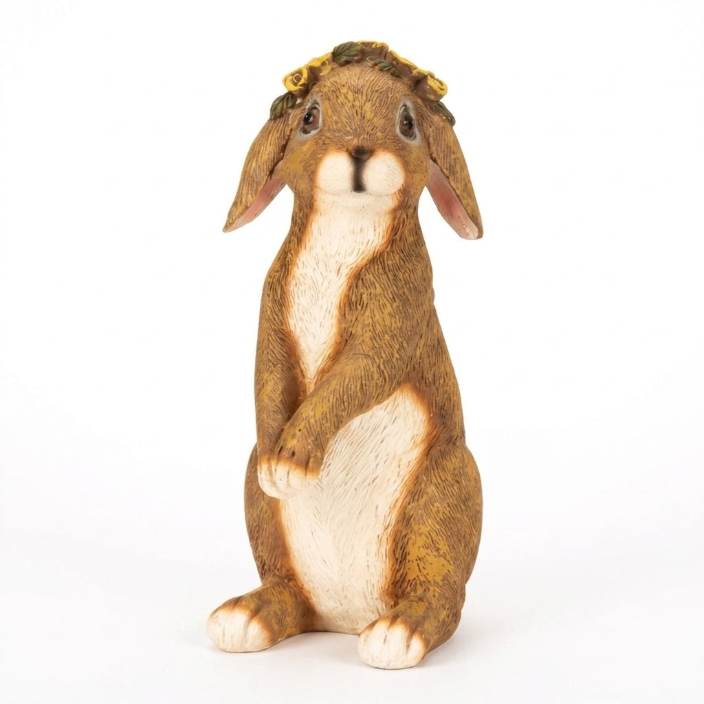 Hare med blomsterkrans 20 cm høj