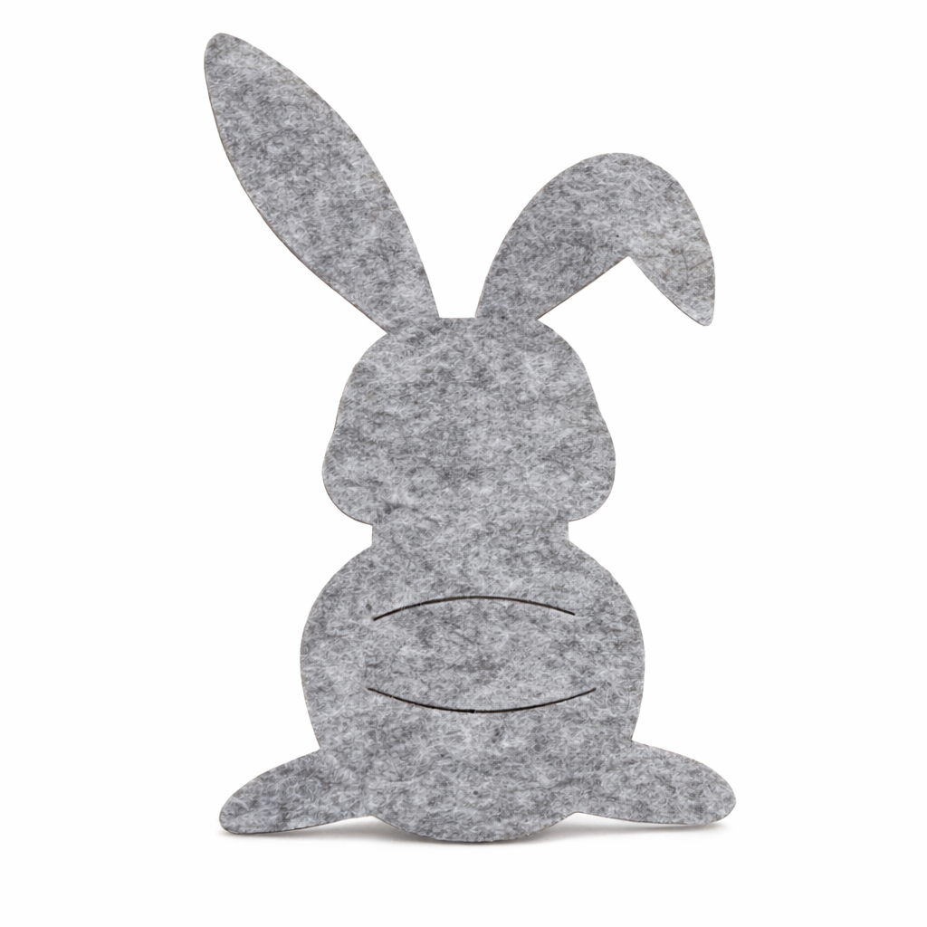 Bestikker i filt formet som en påskehare