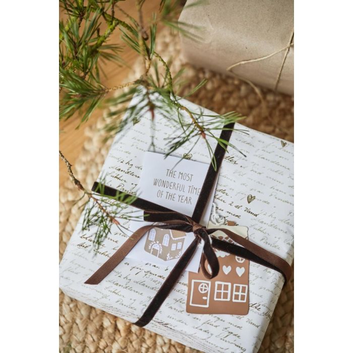 Velourbånd på spole 10 m mocca