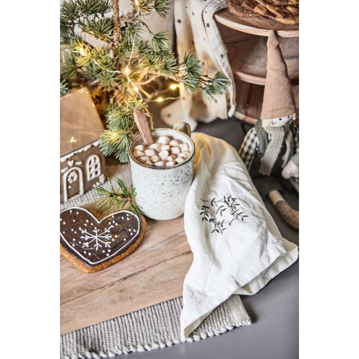 Honningkagehus til fyrfadslys med dørkrans