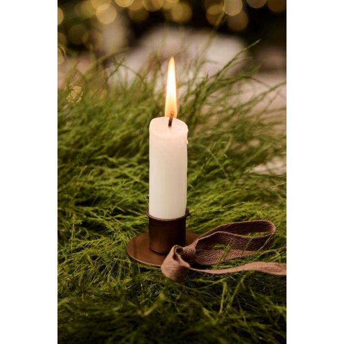 Lysholder med spyd til kronelys kobber