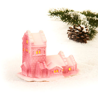Klassisk kirke til julelandskab fra Pobra