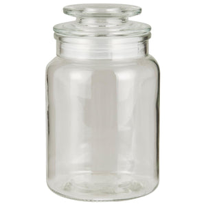 Opbevaringsglas med tætsluttende glaslåg fra Ib Laursen i klart glas med kapacitet på 1020 ml