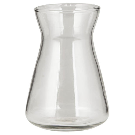 Mundblæst hyacintvase i klart glas fra Ib Laursen med smal hals og svungen form