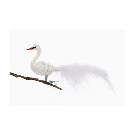 Fugl i glas med klips Svane 