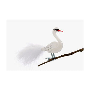 Fugl i glas med klips Svane  set fra den anden side af