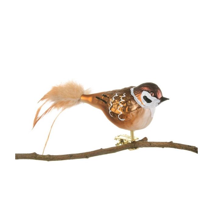 Fugl i glas med klips Skovspurv