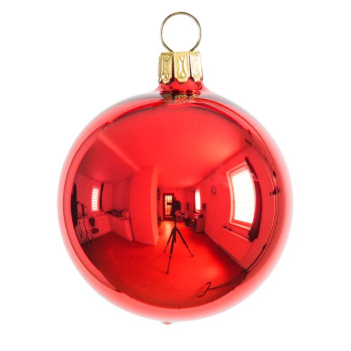 Julekugler røde 6 cm 5-pak