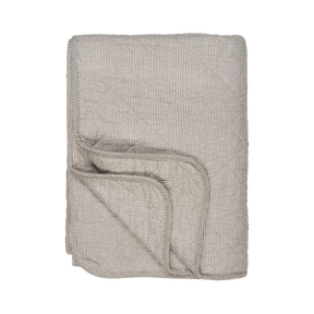 Quilt med hvide og jordfarvede mælkedrengestriber